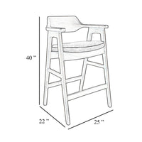 Zsy Barstool Chair, Curved Back, Black Birch Wood and Faux Leather - BM338204