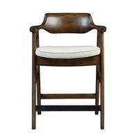 Zsy Counter Stool Chair, Open Back, Java Brown Birch Wood, Sand White - BM338205