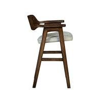 Zsy Counter Stool Chair, Open Back, Java Brown Birch Wood, Sand White - BM338205