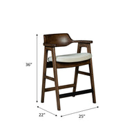 Zsy Counter Stool Chair, Open Back, Java Brown Birch Wood, Sand White - BM338205