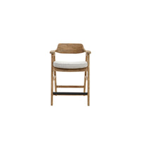 Zsy Counter Stool Chair, Open Back Natural Brown Birch Wood, Anew Gray - BM338206