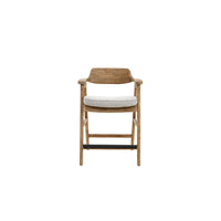 Zsy Counter Stool Chair, Open Back Natural Brown Birch Wood, Anew Gray - BM338206