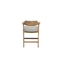 Zsy Counter Stool Chair, Open Back Natural Brown Birch Wood, Anew Gray - BM338206