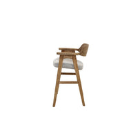 Zsy Counter Stool Chair, Open Back Natural Brown Birch Wood, Anew Gray - BM338206