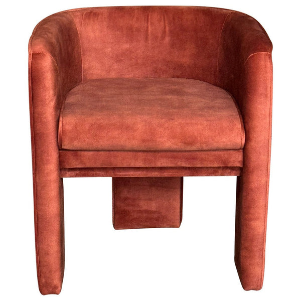 Gela Dining Chair, Three Legged Barrel Accent Sides, Maroon Red - BM338208