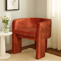 Gela Dining Chair, Three Legged Barrel Accent Sides, Maroon Red - BM338208