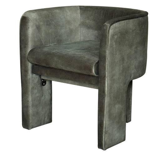 Gela Dining Chair, Three Legged Barrel Accent Sides, Rainforest Green - BM338209