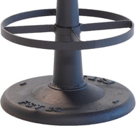 Myra Mushroom Counter Stool, Black Ribbed Leather, Dark Gray Iron Base - BM338210