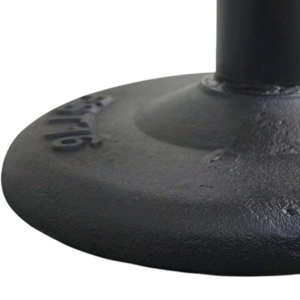 Myra Mushroom Counter Stool, Green Ribbed Leather, Dark Gray Iron Base - BM338212