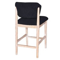Fela Counter Stool Chair, Black Seat and Back, Natural Brown Wood - BM338213