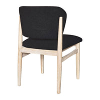 Fela Dining Chair Set of 2, Black Seat and Back, Natural Brown Wood - BM338216