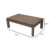 Moa Coffee Table, 54 Inch Rectangular Top, Antique Natural Brown - BM338218