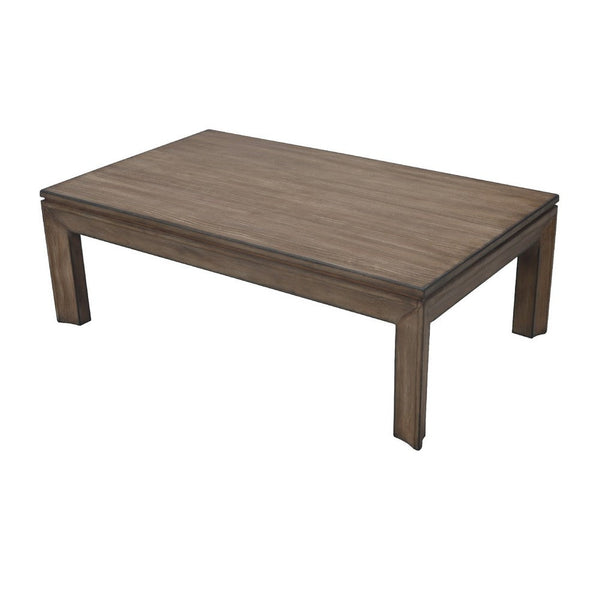 Moa Coffee Table, 54 Inch Rectangular Top, Antique Natural Brown - BM338218
