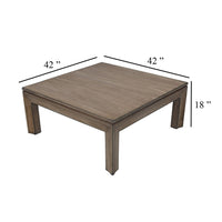 Moa Coffee Table, 42 Inch Square Top, Antique Natural Brown - BM338219