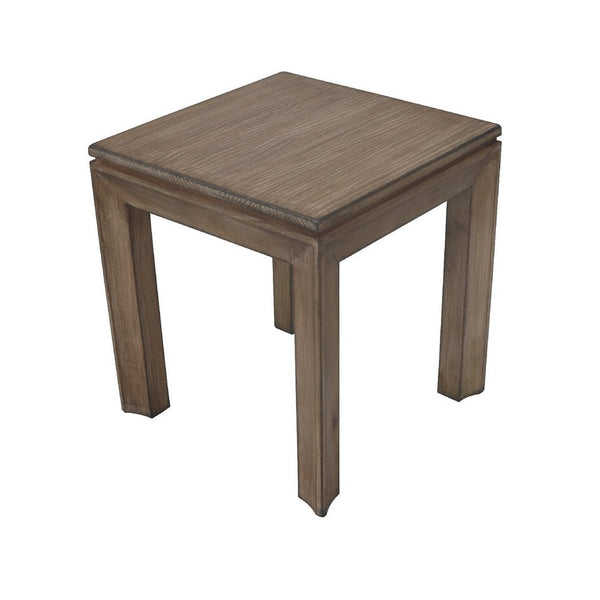 Moa Side End Table, 22 Inch Square Top, Antique Natural Brown - BM338220