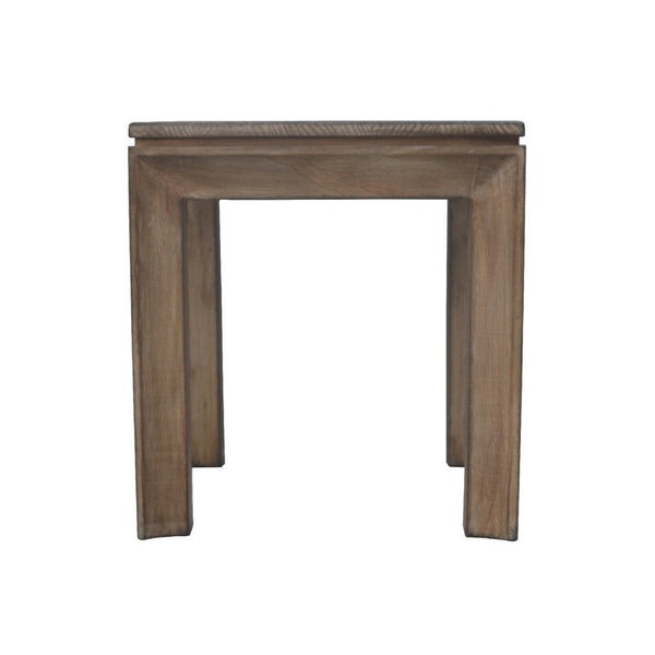 Moa Side End Table, 22 Inch Square Top, Antique Natural Brown - BM338220