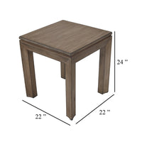 Moa Side End Table, 22 Inch Square Top, Antique Natural Brown - BM338220