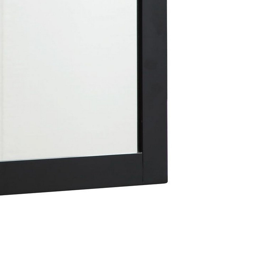 Cid Exie Mirror, Black Frame, 41 Inch High Gloss Finish, Gold Accents - BM338222