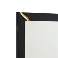 Cid Exie Mirror, Black Frame, 41 Inch High Gloss Finish, Gold Accents - BM338222