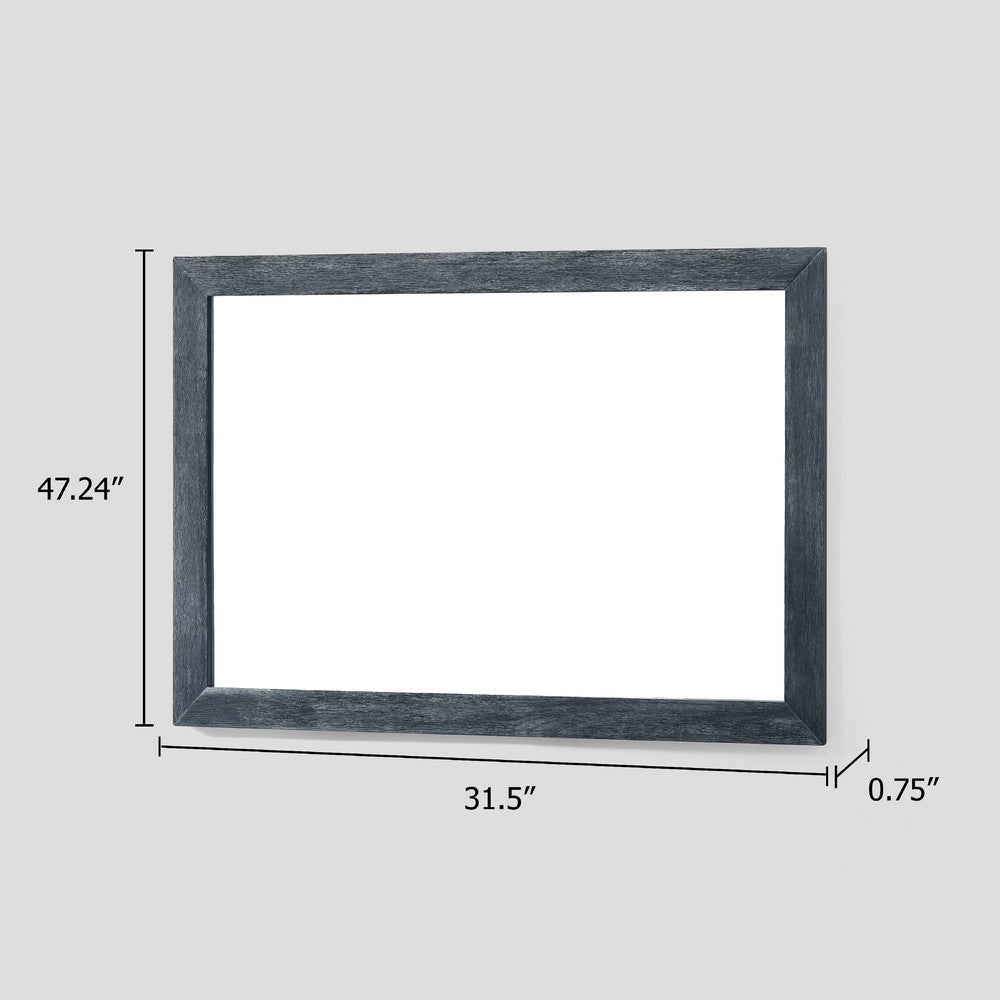 Cid Coy Mirror, 47 Inch Gray Ash Veneer Frame, Crown Cut Pattern - BM338223
