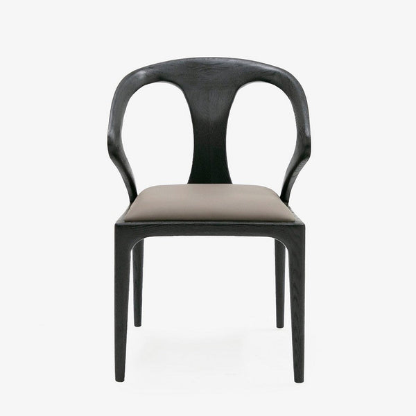 Cid Syla Dining Chair, Black Ash Wood Frame, Faux Leather Seat - BM338240