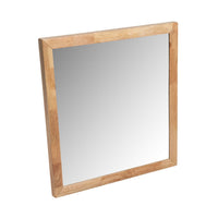 Noe Malia Mirror, 40 Inch Rectangular Rubberwood Frame, Natural Brown - BM338245