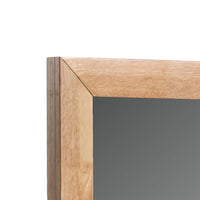 Noe Malia Mirror, 40 Inch Rectangular Rubberwood Frame, Natural Brown - BM338245