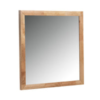 Noe Malia Mirror, 40 Inch Rectangular Rubberwood Frame, Natural Brown - BM338245