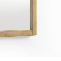 Noe Celia Accent Mirror, 40 Inch Square Oak Wood Frame, Brown Finish - BM338246