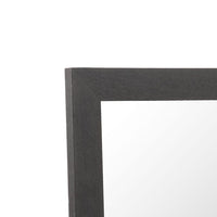 Cid Exie Mirror, 39 Inch Matte Brown Veneer Frame, Silver Accents - BM338249