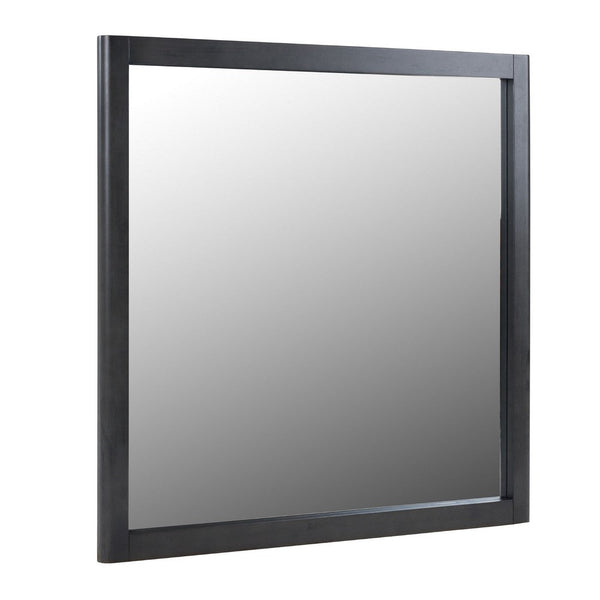 Noe Celia Dresser Mirror, Retro Luxe Gray Solid Wood Frame, 40 Inch - BM338305