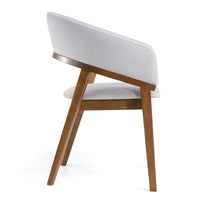 Cid Naj Dining Chair, Gray Fabric Cushions, Curved Walnut Brown Rubberwood - BM338309