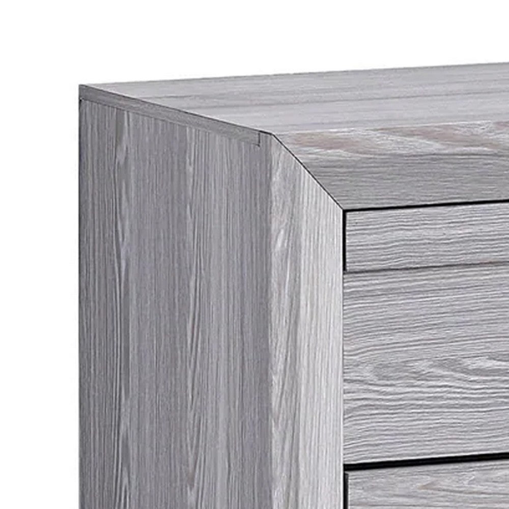 Laide Nightstand with 2 Drawers, Cup Handles, Gray Driftwood Finish Wood - BM338359