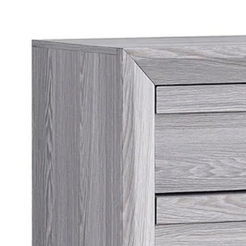 Laide Tall Dresser Chest with 5 Drawers, Cup Handles, Gray Driftwood Veneer - BM338360