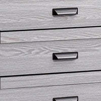 Laide Tall Dresser Chest with 5 Drawers, Cup Handles, Gray Driftwood Veneer - BM338360