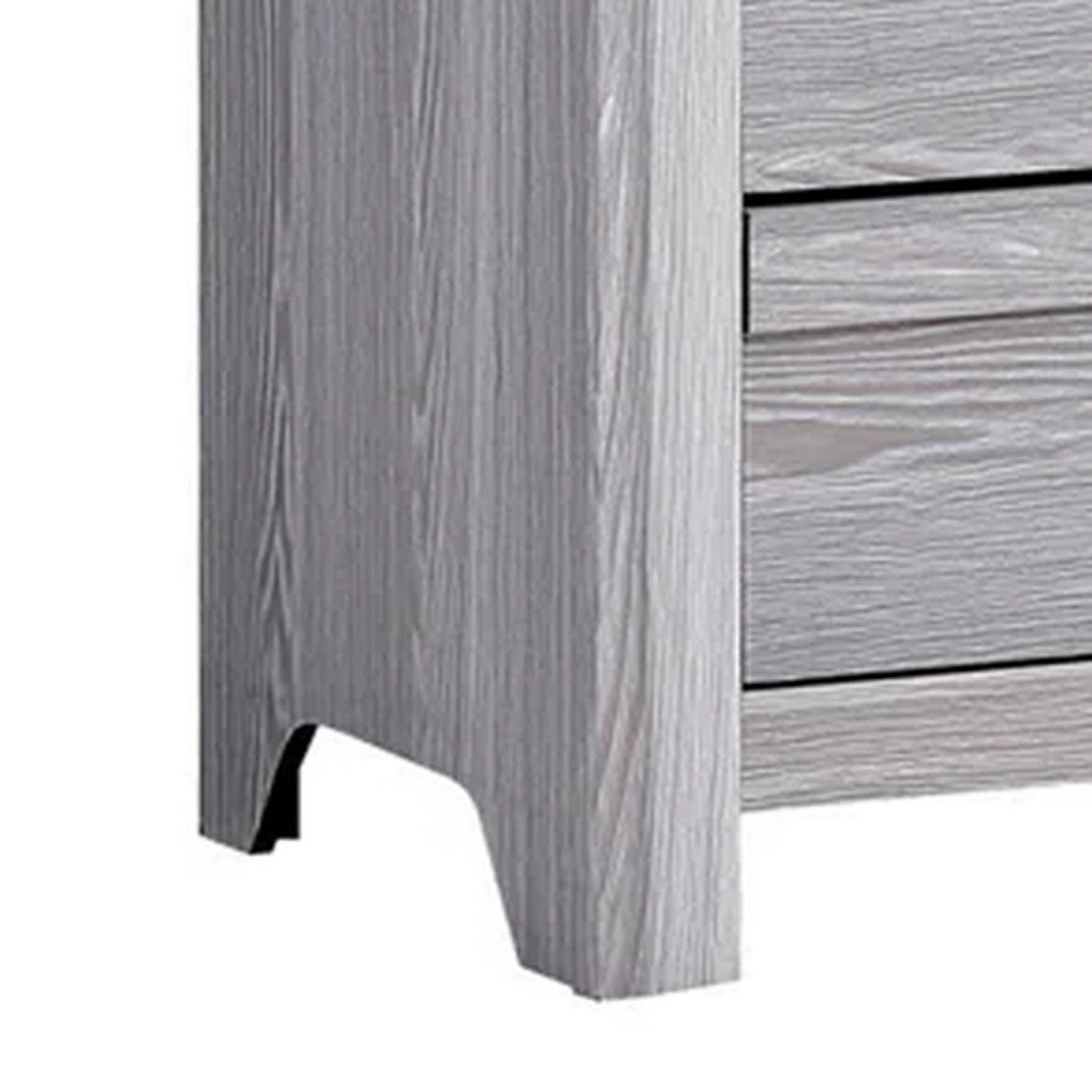 Laide Tall Dresser Chest with 5 Drawers, Cup Handles, Gray Driftwood Veneer - BM338360