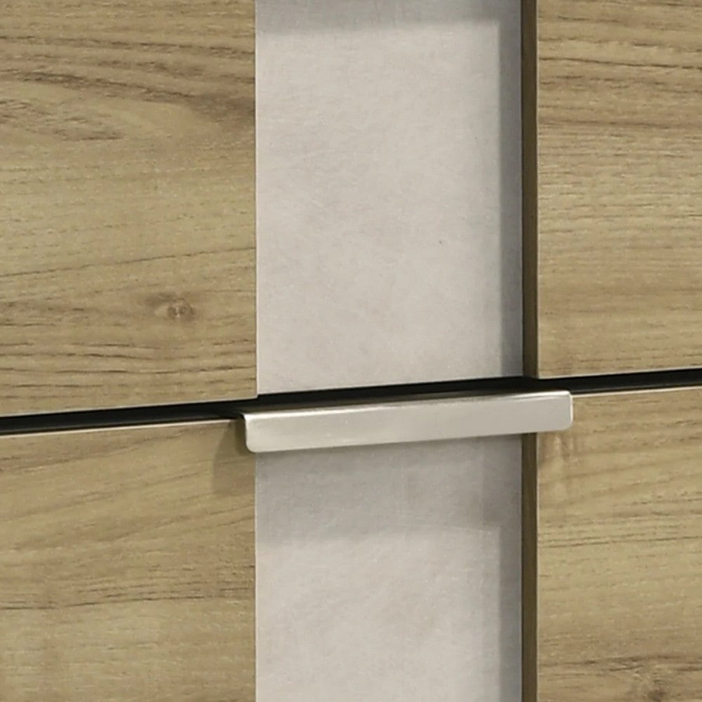 Amey Nightstand with 2 Drawers, White Trim and Driftwood Brown Finish - BM338377