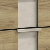 Amey Nightstand with 2 Drawers, White Trim and Driftwood Brown Finish - BM338377