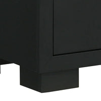 Amey 2 Drawer Nightstand, White Marble Trim, Black Wood - BM338383