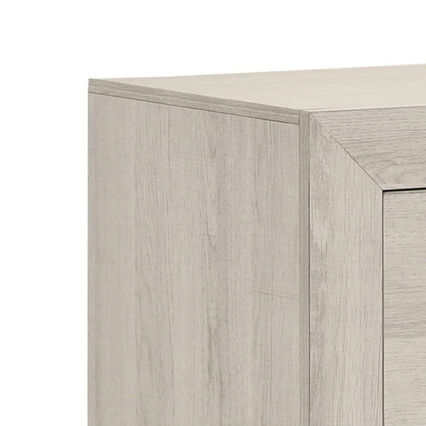Cuzzy Nightstand with 2 Drawers, Black Metal, Natural White Wood - BM338393