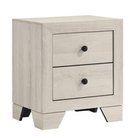 Cuzzy Nightstand with 2 Drawers, Black Metal, Natural White Wood - BM338393
