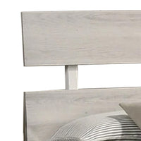 Cuzzy Full Platform Bed with Panel Headboard, Low Profile White Wood - BM338395