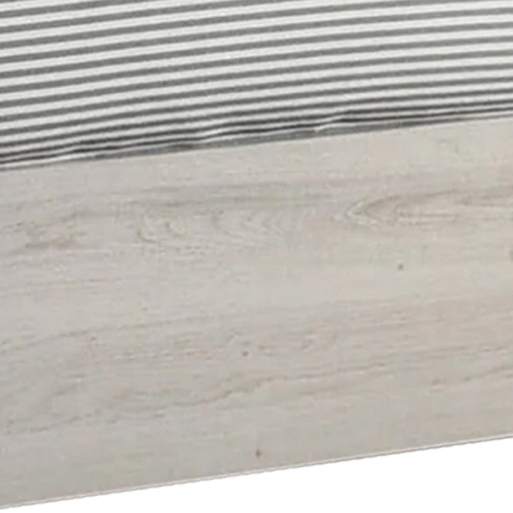 Cuzzy Full Platform Bed with Panel Headboard, Low Profile White Wood - BM338395