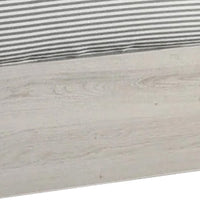 Cuzzy Full Platform Bed with Panel Headboard, Low Profile White Wood - BM338395