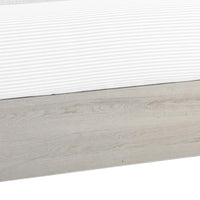 Cuzzy King Platform Bed with Panel Headboard, Low Profile White Wood - BM338396