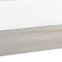 Cuzzy King Platform Bed with Panel Headboard, Low Profile White Wood - BM338396