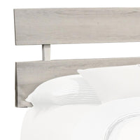 Cuzzy Queen Platform Bed with Panel Headboard, Low Profile White Wood - BM338397