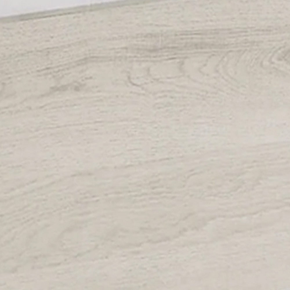 Cuzzy Queen Platform Bed with Panel Headboard, Low Profile White Wood - BM338397