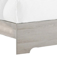 Cuzzy Queen Platform Bed with Panel Headboard, Low Profile White Wood - BM338397