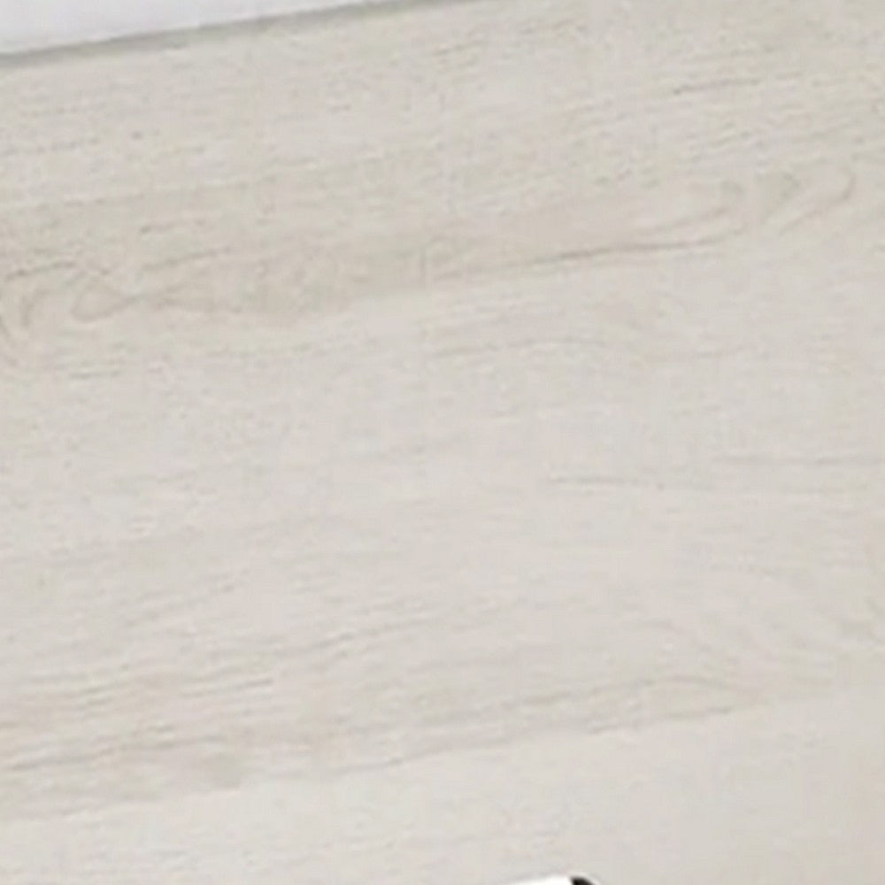 Cuzzy Twin Platform Bed with Panel Headboard, Low Profile White Wood - BM338398